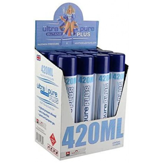 72 cans of Ultra Pure Plus Butane 420ml 99.995 Pure Butane - Includes a TSC Sticker