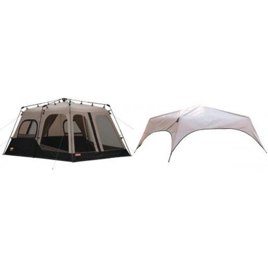 8-Person Instant Tent (14'x10') and 8-Person Instant Tent Rainfly Accessory Bundle