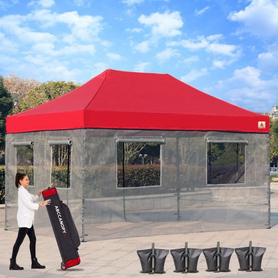 ABCCANOPY Food Vendor Tent 10x15 Food Vendor Booths Food Service Canopy (STD Burgundy)