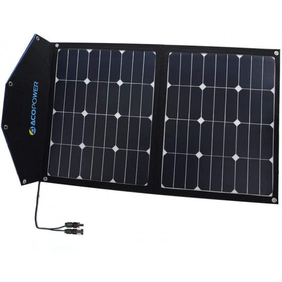 ACOPOWER 12V 80W Portable Solar Panel; Foldable Solar Suitcase for Solar Generator, Solar Freezer w SUNPOWER Cell