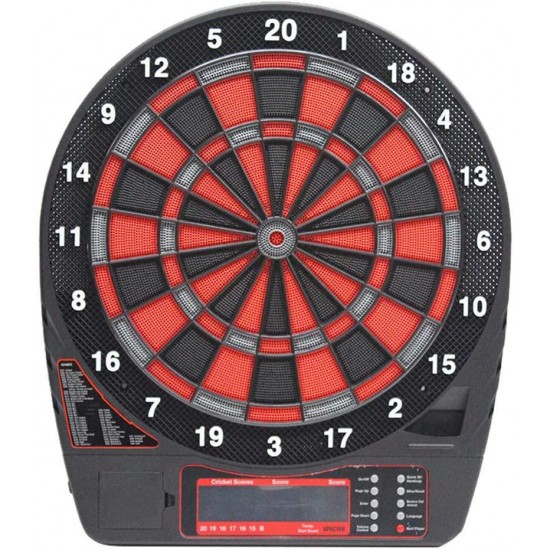Electronic Dart Board, Professional Soft Dart Target, Children and Adult Practice Dart Machine, with Double-Height LCD Cricket Scoreboard, Bilingual Voice Scoring, Powered by AC Adapter Or Battery