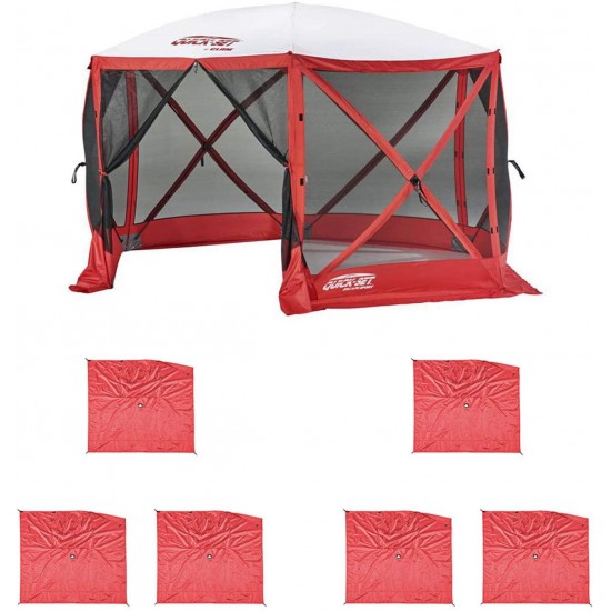 Clam Quick Set Escape Sport Tailgating Shelter Tent + Wind & Sun Panels (6 Pack)