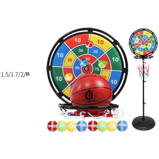 Dartboard Toy Set Child Outdoor Traditional Baby Shooting Dart Board Toy Sucker Boy Sport Fitness Indoor Dart Target Sticky Ball (Color, Size : D)
