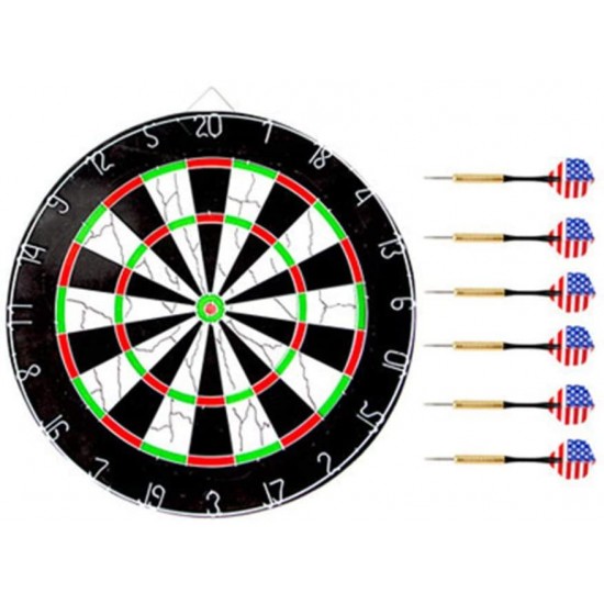 Dartboard Toy Set Thickened Dart Board Double Flocking Dart Target Professional Dart Board Set Game Dart Board 18 Inch (Color, Size : A)