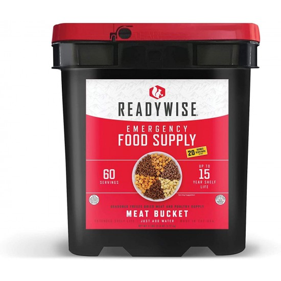 Emergency Food Supply, Freeze Dried Meat Variety, 15-Year Shelf Life, 60 Servings