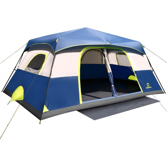 Family Camping Tents, 4/6/8/10 Person Instant Setup (60s) Tent with Rainfly and Carry Bag, Waterproof Tents with Electric Cord Access