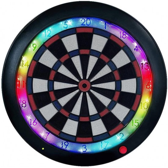 FEIBY Electronic Dartboard,Bluetooth Networked Electronic Dart Target with LED,Connectable to iPhone,Android, Or Smart TV for Graphics and Scoring