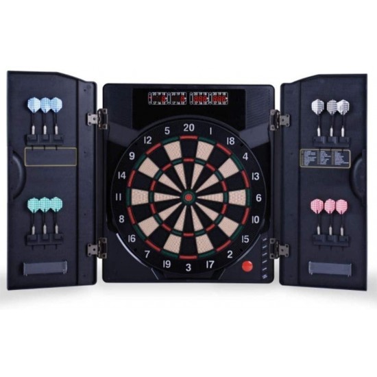 KATUEF High-end Electronic Dart Board, Box-Type Dart Target, Automatic Scoring Soft Dart, 4 LED scoreboards for 16 People at The Same time, 13.5"