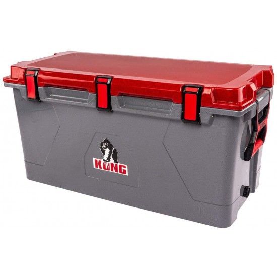 KONG Coolers | 110 Quart Rotomolded | Proudly Made in The USA | Durable, Safe, No-Slip Feet, Extended Ice Retention Cooler (Rugged Red)