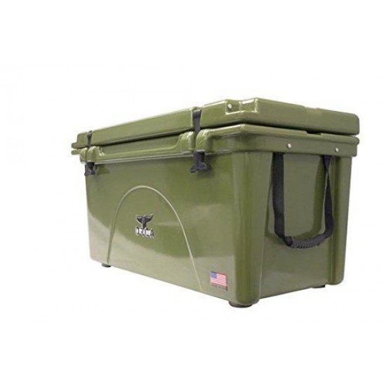 ORCA ORCG075 Cooler with Extendable flex-grip handles for comfortable solo or tandem portage, 75 quart, Green