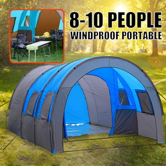 Oxford Cloth Double-Layer Waterproof Moisture-Proof Insect-Proof ant Tunnel Large Space Tent Camping Hiking Outdoor Beach Summer Camp Light