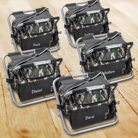 Personalized Camouflage Sit N Sip Coolers - Set of 5