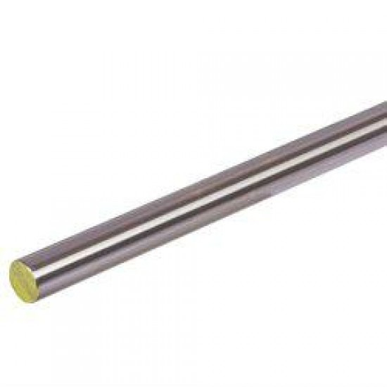 Precision steel shafts, X 90 stainless, hardened min. 54 HRC and ground diameter 30h6 x 1000mm long cutting surface marked with yellow paint