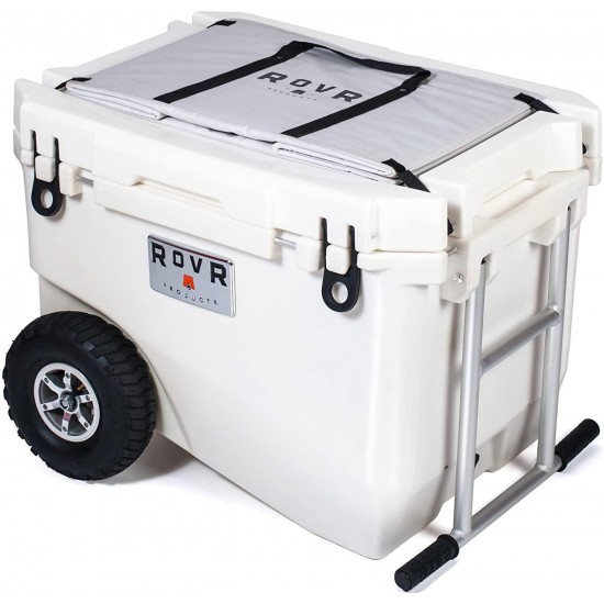 RovR Wheeled Camping Rolling Cooler with Wheels (60 qt.) (Powder)