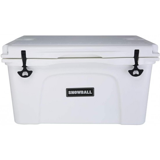 Snowball Coolers, Rotomolded Insulation Ice Chest for Camping, Fishing, Hunting, BBQs & Outdoor Activities, White, 69QT(65L)
