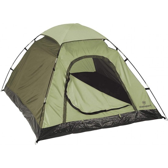 Stansport Hunter Series Hunter Buddy 2 Pole Dome Tent (Forest Green/Tan, 5-Feet 6-Inch X 6-Feet 6-Inch X 44-Inch)