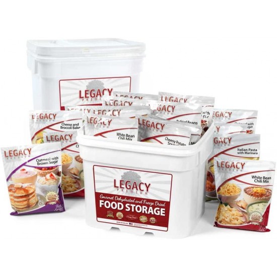 Survival Storage Food Supply: 240 Large Servings - 62 lbs - Long Term Emergency Freeze Dried Meals - 25 Year Shelf Life Wise Disaster Preparedness
