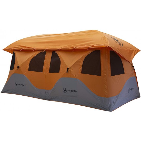 T8 GT800SS Pop-Up Portable Camping Hub Tent, Easy Instant Set up in 90 Seconds, Sunset Orange, 8 Person, Family, Overlanding