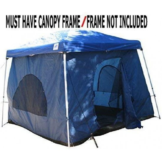 The Original-Authentic Standing Room 64 Family Cabin Tent 8.5 FEET OF HEADROOM 2 Big Screen Doors Fast Easy Set Up, fits most 10x10 SLANT leg canopies CANOPY FRAME NOT INCLUDED!
