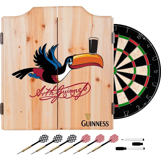 Trademark Gameroom Guinness Dart Cabinet Set with Darts & Board - Toucan