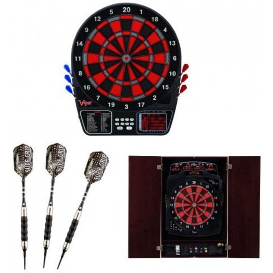 Viper 797 Electronic Dartboard with Soft-Tip Darts and Cabinet Bundle