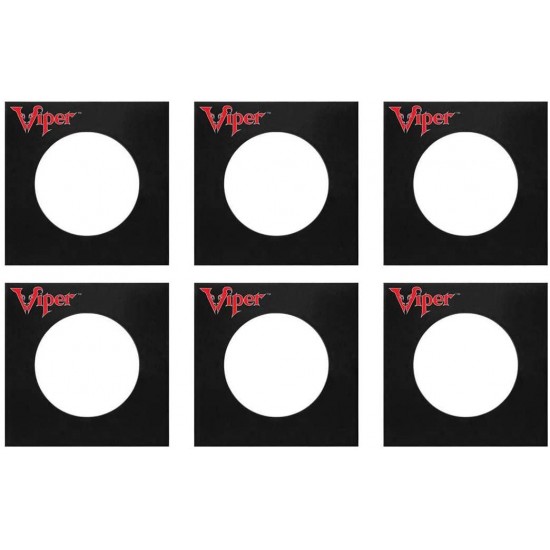 Viper Defender II Dart Wall Protector Square Backing Surround, Black (6 Pack)