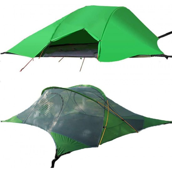 WintMing 2 Person Camping Hammock with Mosquito net and rain Fly Suspended Triangle Tree Tent Hammocks